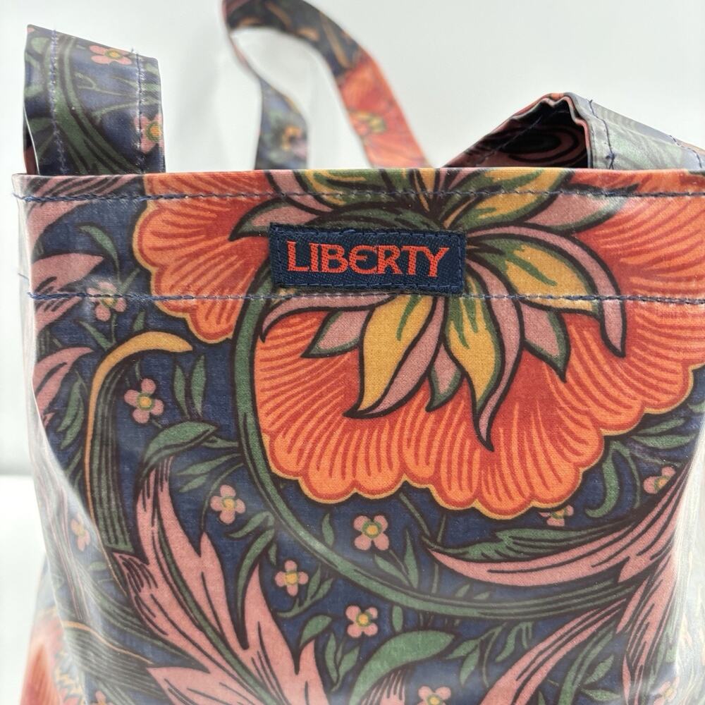Liberty London Floral Tote Bag Coated Canvas Oilcloth Shopper William Morris - Picture 4 of 11